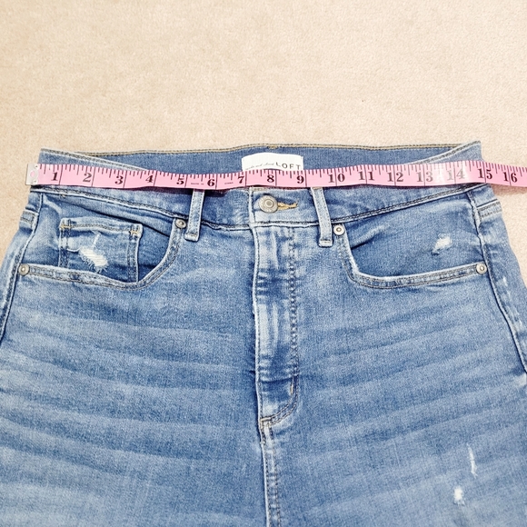 LOFT Modern Skinny Jeans Women’s Size 29 / 8 Blue Distressed Raw Hem Stretch - Picture 6 of 13